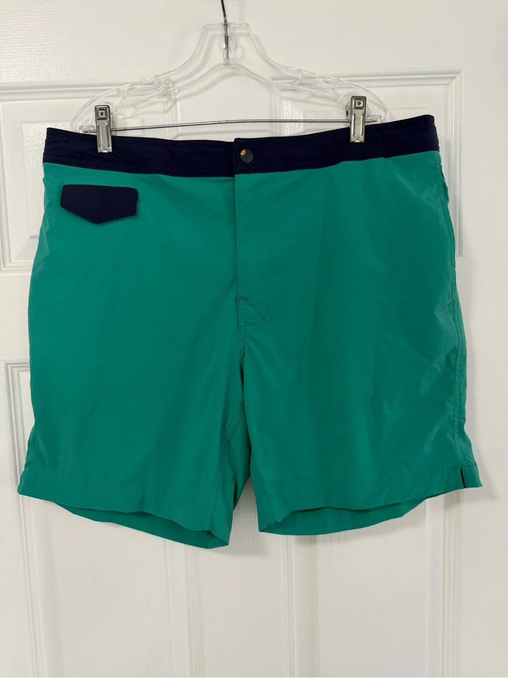 J.Crew Men’s Green Swim Trunks Board Shorts Size 35 Mesh Lined